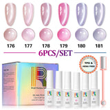 Silk Petal 6-Color Pearl Cat Eye Gel Polish Set TPO HEMA Free 7.5ml