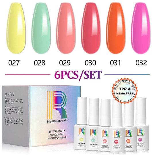 Citrus Sorbet - Gel Nail Polish 6 Colors Set 7.5ml