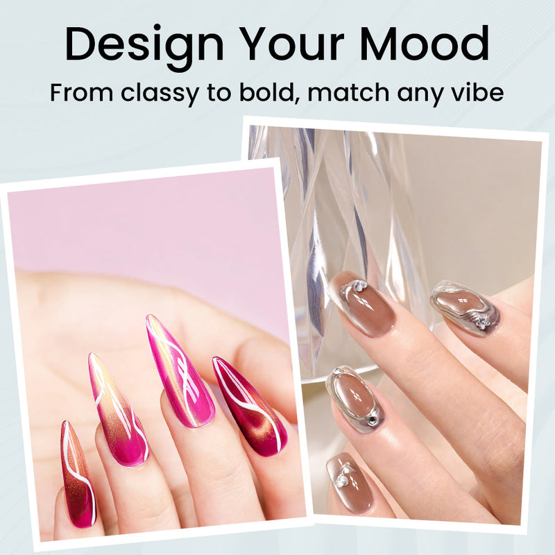 Design your mood - classy to bold cat eye nail art styles