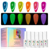 Halloween Bright – Neon Glow-in-the-Dark Cat Eye Gel Polish  6 Colors Set 7.5ml