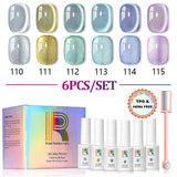 Dreamscape - Glitter Shiny Cat eye Gel Nail Polish 6 Colors Set 7.5ml