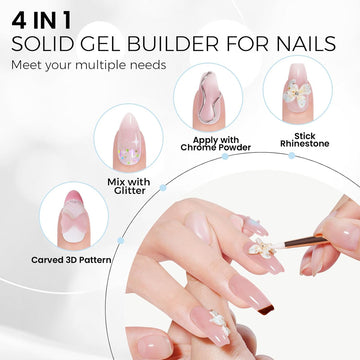 Nude Pink 4-IN-1 Solid Nail Art Gel  15ml
